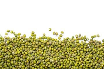 Mung beans isolated on white background..