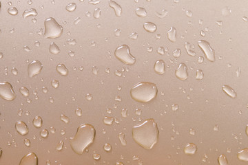 Drops of water on gold metal texture