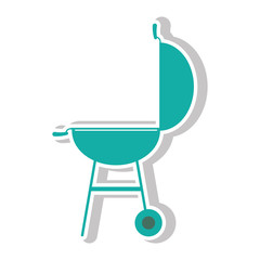 bbq grill  icon. Steak house food and restaurant theme. Isolated design. Vector illustration