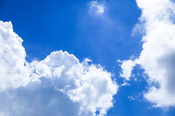 Clouds in the blue sky.