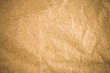 Crumpled brown recycle paper background.