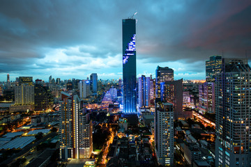 Bangkok city skyline, Mahanakhon skyscraper tower, Thailand