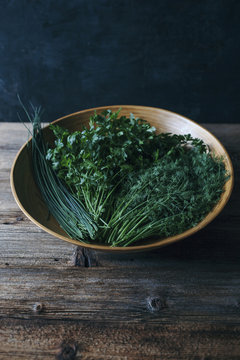 Herbs in a bowl