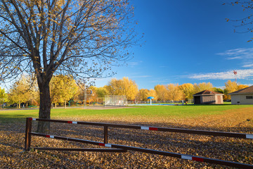 Fototapeta premium Rotary park during fall season, Saint Cloud, Minnesota