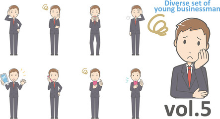 Diverse set of young businessman , EPS10 vector format vol.5