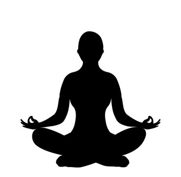 recommend clip art: Woman silhouette of lotus yoga pose