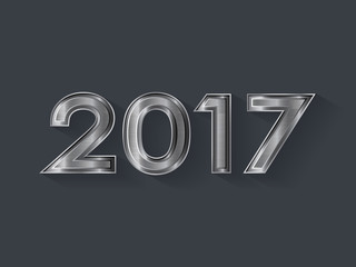 2017 New Year numbers on a gray background