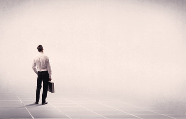 Business person standing in empty space