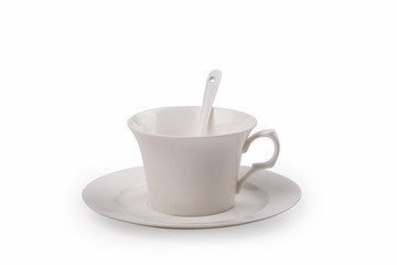 Coffee cup on the white background