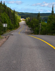 Fototapeta na wymiar Winding road in central Newfoundland
