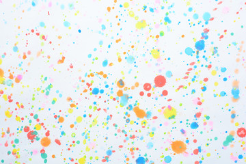 colorful splashes on a white background