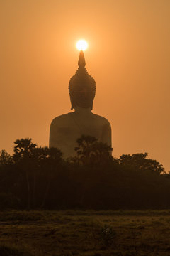 Big statue image of Buddha at Wat muang,Angthong Province,Thai land