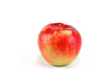 single red apple on white background