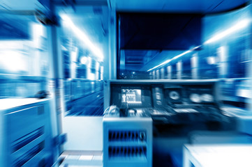 Metro cockpit, blue tone image.