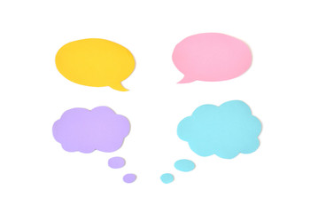 Thought bubble paper cut on white background - isolated