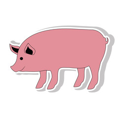 Pig icon. Animal farm and nature theme. Isolated design. Vector illustration