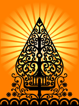 Vector illustration, Modification Tree of life shadow puppets.