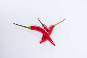 Red peppers isolate on a white background.