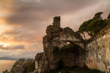 ruins of St. Anne's Church between Lavagna and Sestri Levante