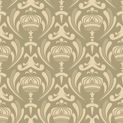 Seamless vector pattern design made in old vintage style