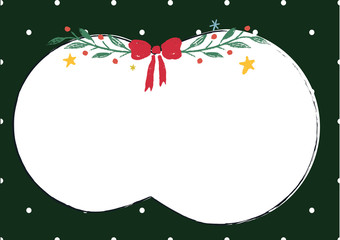 Christmas green polkadot background with white space 