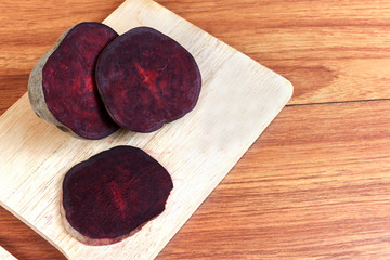 Fresh slices red beet root