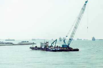Crane in  Trade Port  , Shipping