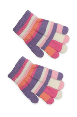 children's striped gloves isolated on white