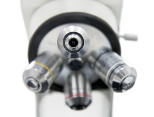 close-up microscope in laboratory