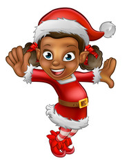 Cute Cartoon Christmas Santa Helper Elf