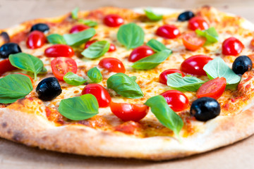 tasty pizza on a the table