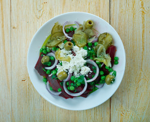  Beetroot, green pea,feta salad
