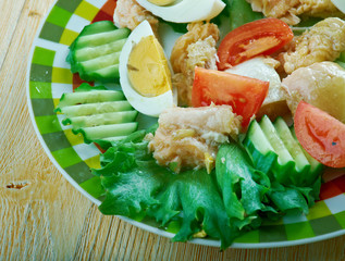 Finnish salad with smoked salmon