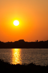 Naklejka premium Orange sunset