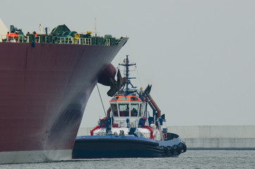 TUG AT GAS CARRIER © Wojciech Wrzesień