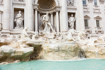 Fountain de trevi in center of Rome, Italy