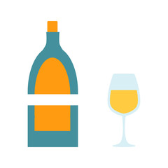alcohol bottle flat icon