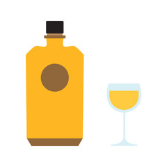 alcohol bottle flat icon