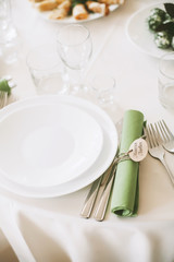 Details of a rustic wedding table