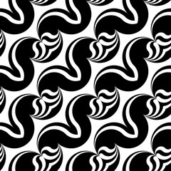 Fototapeta premium Design seamless monochrome waving pattern