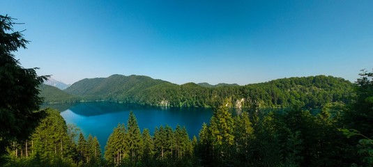 Landscape of Alpsee, view from Marienbruckem, Germany