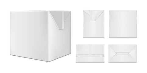 White cardboard package for beverage, juice and milk