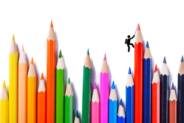 climber who climbs the colour pencils