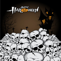 piles of skulls in a cemetery.