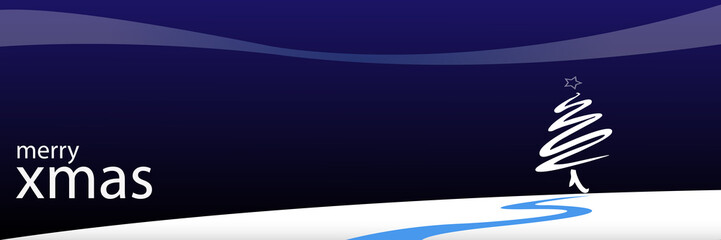 Fototapeta premium Weihnachten Banner blau - Merry Xmas