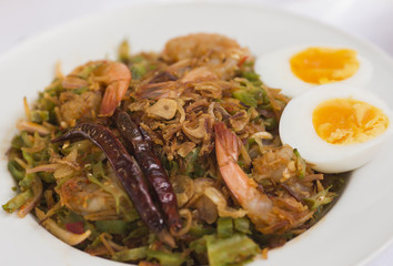 Thai food, Spicy shrimps and betel nuts