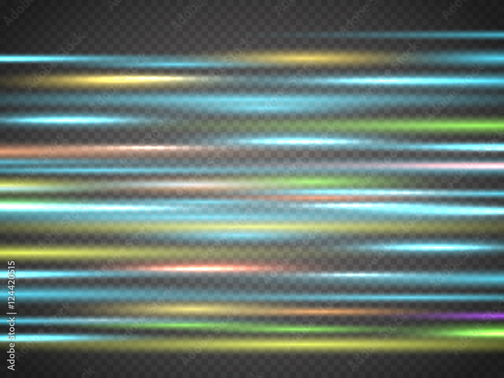 Poster abstract blurry motion lines isolated on transparent background.