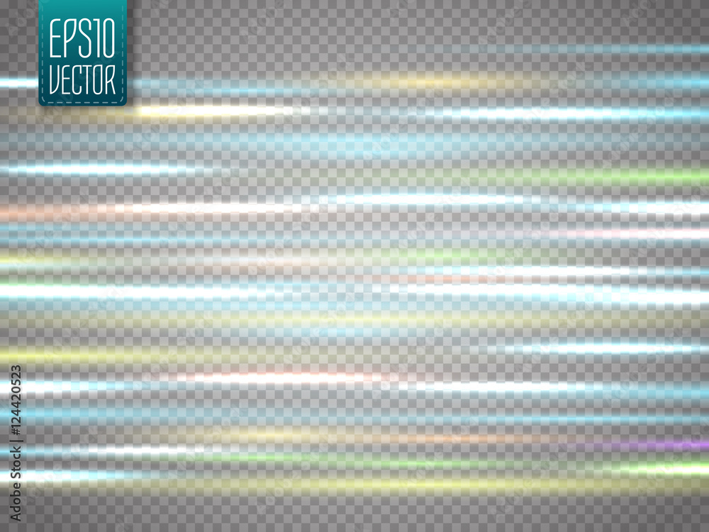 Poster abstract blurry motion lines isolated on transparent background.