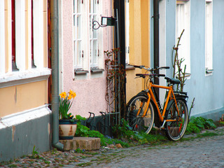 Fototapeta na wymiar Street with bicycle