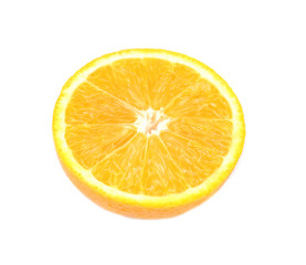 Fototapeta na wymiar Orange fruit slice, isolated on white